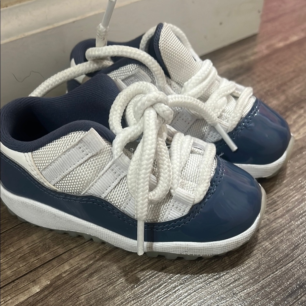 Jordan Blue and White Low-Top Sneakers